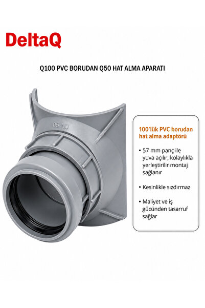Armoni DeltaQ Pvc Boru Çatal Bağlantı Aparatı-Hat Açma Aparatı 100 den 50 ye ...