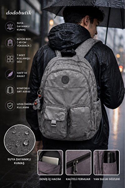 DodoButik Klinkir Water Resistant Gray Backpack
