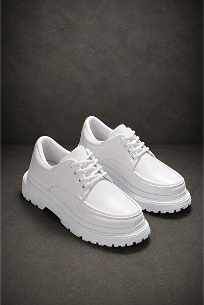 Mhoda Shoes Rlx- Men's Casual Lace-Up Leather Classic Shoes Cbt - White