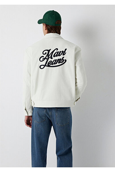 Mavi Jeans Baskılı Ekru Ceket Loose Fit / Bol Rahat Kesim 0110766-86412