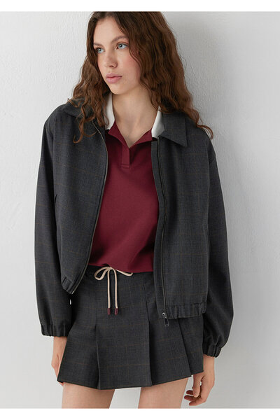 Mavi Siyah Ceket Oversize / Geniş Kesim 1110892-91419