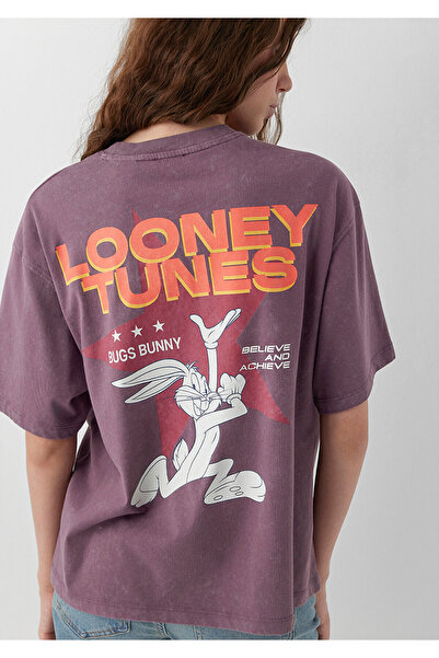 Mavi Bugs Bunny Baskılı Tişört Oversize / Geniş Kesim 1620367-70650