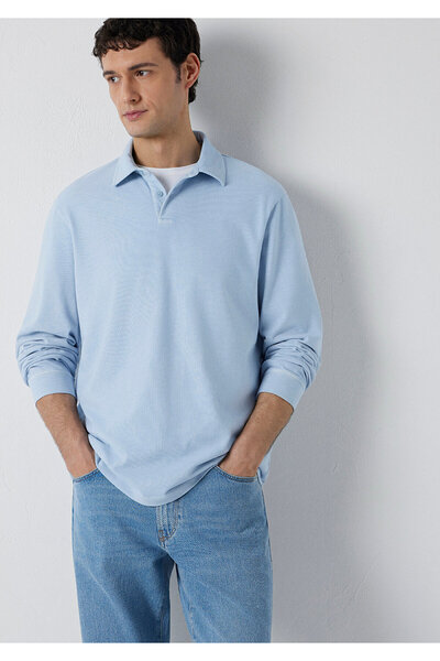 Mavi Uzun Kollu Polo Tişört Regular Fit / Normal Kesim 0613519-70795