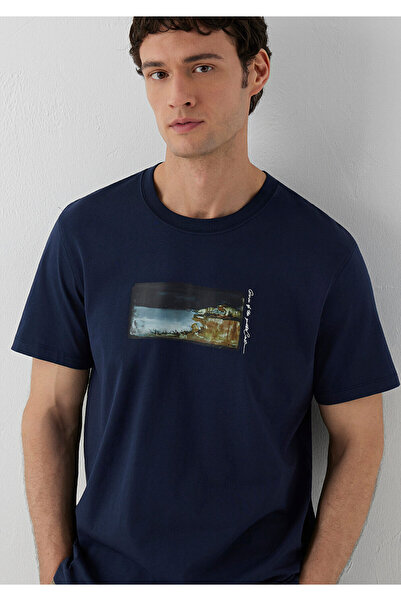 Mavi M0613520 Printed T-Shirt Men's T-Shirt Dark Blue