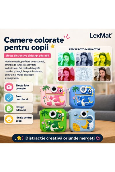 LexMat Aparat Foto Copii Printare Instant, Camera Digitala Printare Instant, Printare Termica