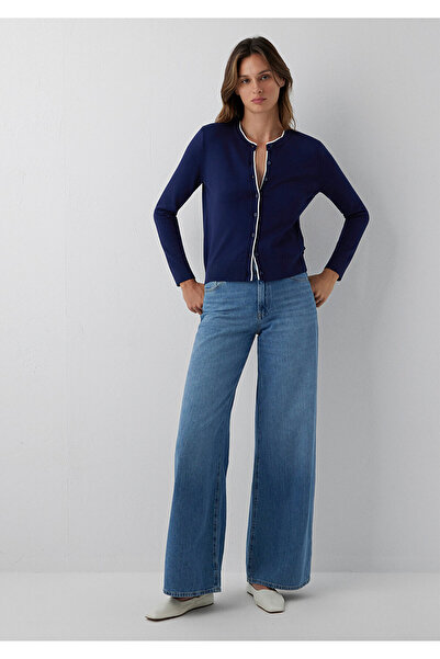 Mavi Biye Detaylı Lacivert Hırka Slim Fit / Dar Kesim 1710938-84371