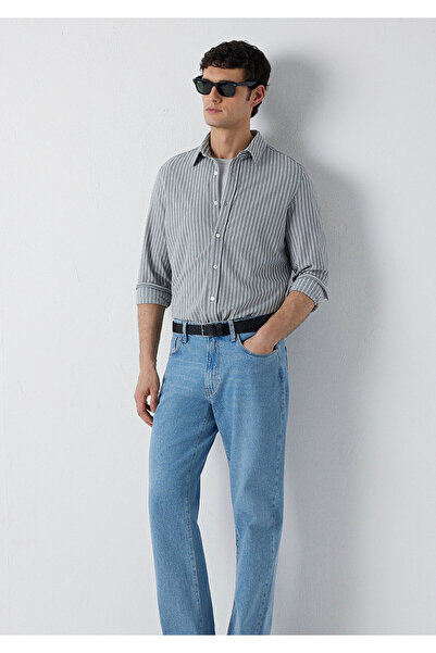 Mavi Cămașă tricotată cu dungi Slim Fit / Croială subțire 0211404-91730