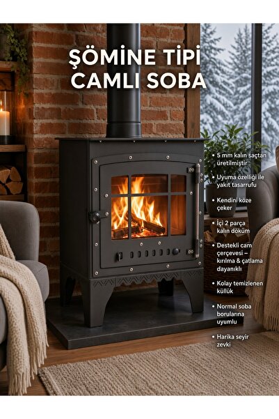 Genel Markalar İŞBİR ŞÖMİNE TİPİ CAMLI ŞÖMİNE SOBA