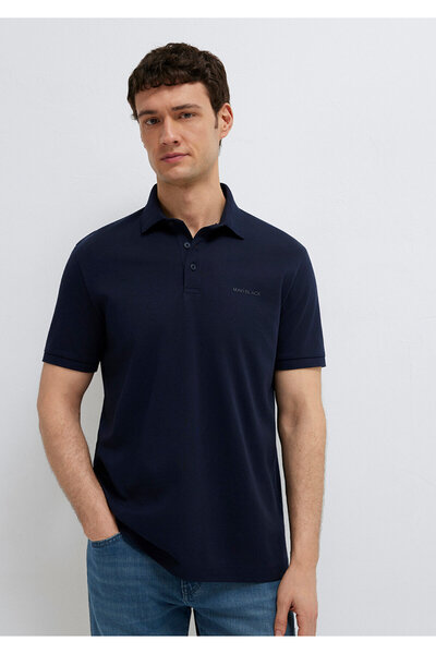 Mavi Schwarzes, marineblaues Polo-T-Shirt mit normaler Passform / Regular Fit...