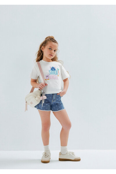 Mavi Polka Dot Jean Şort 7410655-A3339