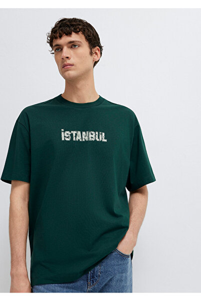 Mavi Istanbul Printed Green T-Shirt Loose Fit / Comfortable Cut 0613593-85173