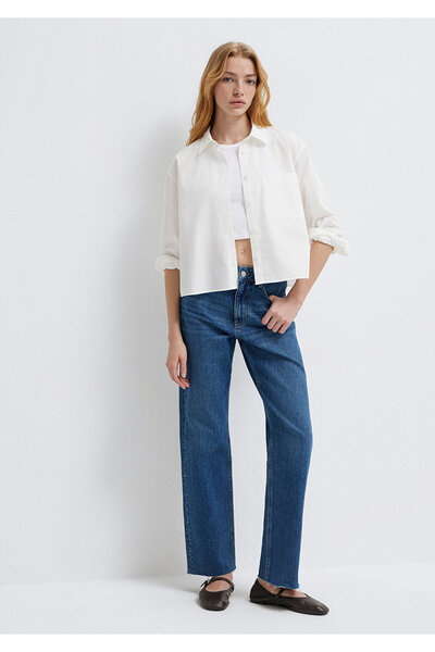 Mavi Cămașă scurtă Ecru Oversize / Croială largă 1211453-70057