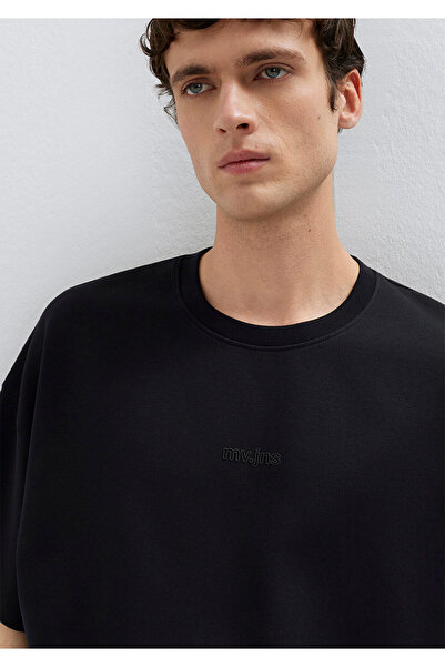 Mavi Tricou negru cu imprimeu MVJNS, croială boxy 0613306-900