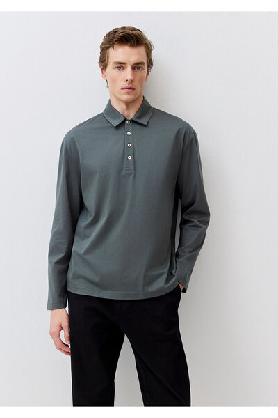Mavi Long Sleeve Green Polo T-Shirt Loose Fit / Relaxed Fit 0612862-71598