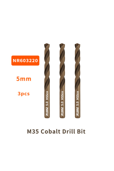 Choice9 NR603220 5mm 3pcs AMR Cobalt High Speed Steel Twist Drill Bit M35 Sta...