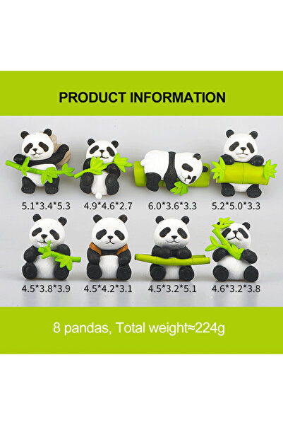 Choice 8PCS Panda New Cute Panda Design Car Console Ornaments Microlandscape ...