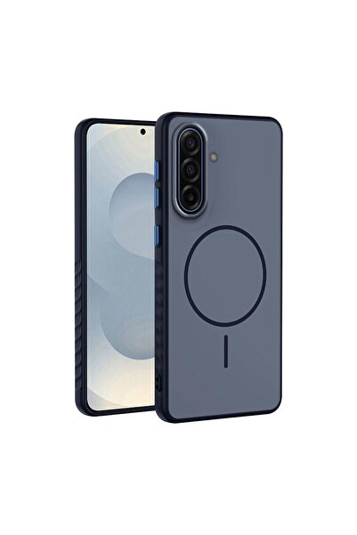 Zebana Samsung Galaxy A57 Uyumlu Kılıf Mono M-Safe Silikon Kılıf Lacivert