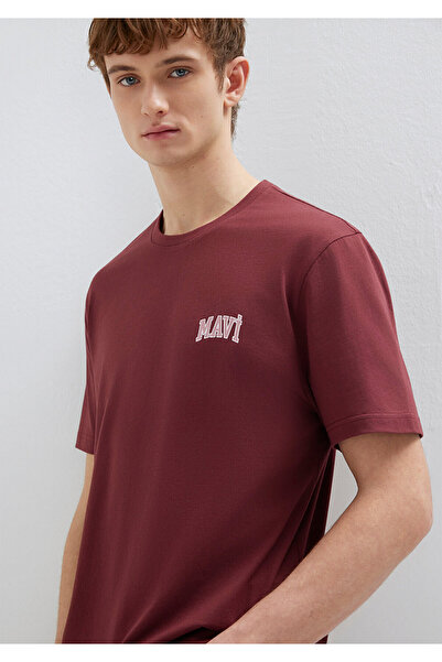 Mavi Τυπωμένο λογότυπο Claret Red T-shirt κανονική εφαρμογή / Κανονική εφαρμο...