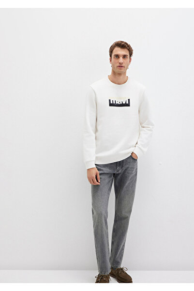 Mavi Logo Printed Ecru Sweatshirt 0S10203-70057