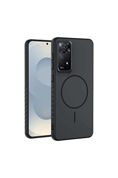 Zebana Xiaomi Redmi Note 11 Pro Uyumlu Kılıf Mono M-Safe Silikon Kılıf Siyah