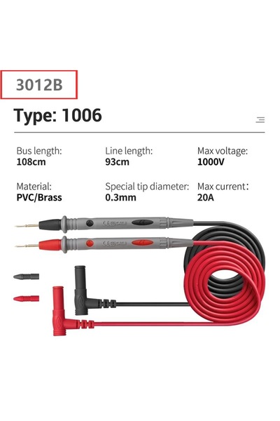 Choice 1000V 20A 1000V 10A/20A Multimeter Test Leads, Extra Sharp Needle Tip ...