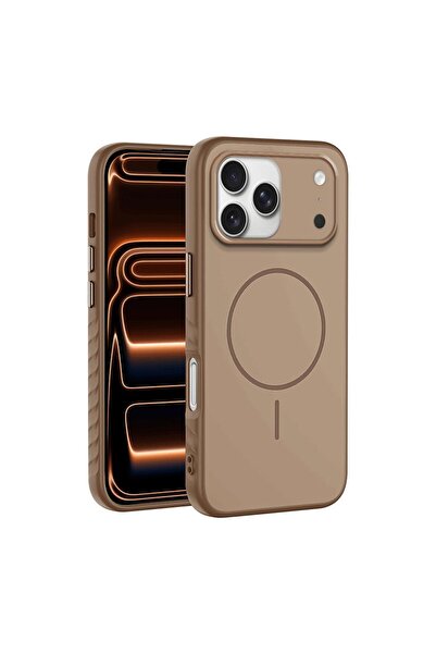 Zebana Apple iPhone 17 Pro Max Uyumlu Kılıf Mono M-Safe Silikon Kılıf Desert ...