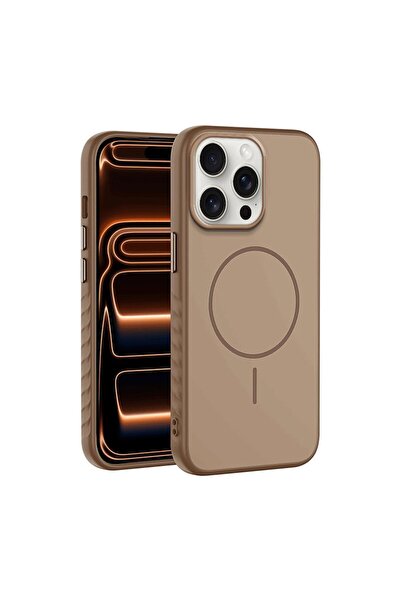Zebana Apple iPhone 14 Pro Max Uyumlu Kılıf Mono M-Safe Silikon Kılıf Desert ...