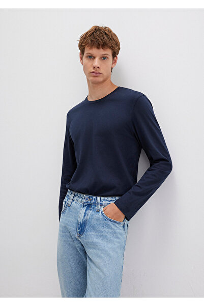 Mavi Long Sleeve Navy Blue Basic T-Shirt Fitted 062477-27308