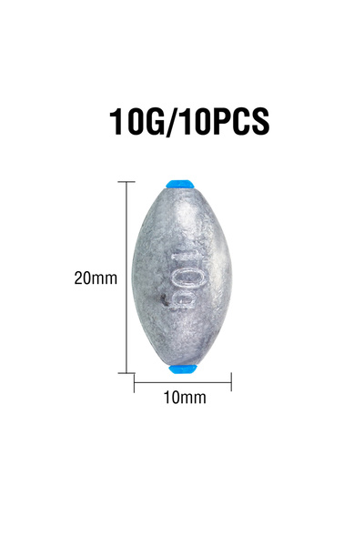 Choice 10g 10Pcs Fishing Sinkers Olive Shape Fishing Accessories 5G/7G/10G/15...