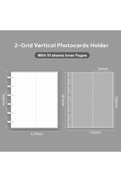 Choice 1 Transparent Vertical Photocards Holder Mushroom Hole Loose Leaf Phot...