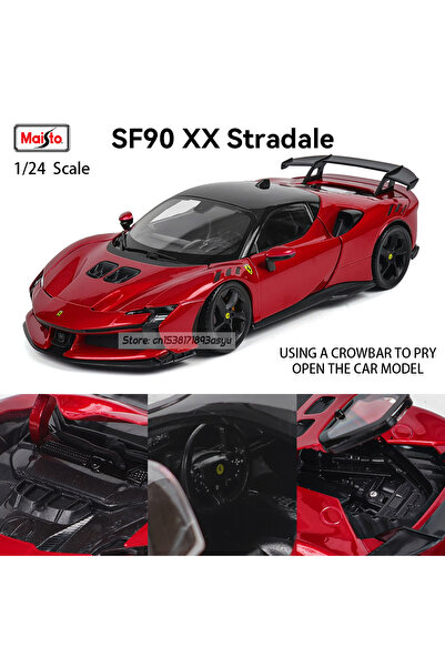 Choice سيارة SF90 XX STRADALE من Bburago بمقياس 1:24، نموذج سيارة فيراري SF90...
