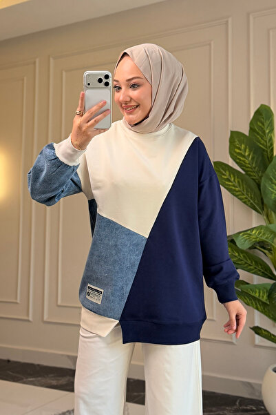 Suede Style 9097 - 2 İplik Kot Garnili Rahat Şık Kadın Tunik