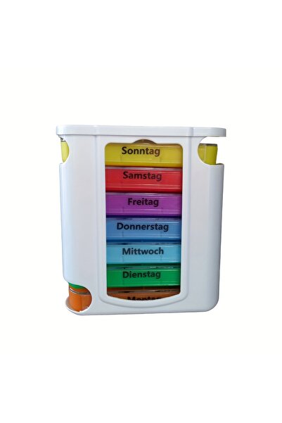 Choice1 WHITE German Printing Weekly Pill Organizer, 7 Stackable Compartments...