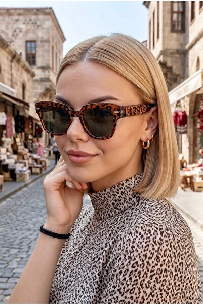 Chunky Frame Ogiani Leopard Unisex Geometric Sunglasses
