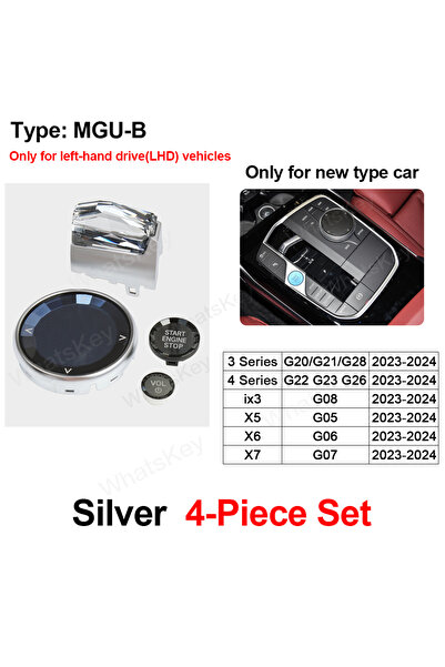 Choice1 MGU B Silver 4 Piece Set Crystal Gear Paddle Shifter Knob Metal Base ...