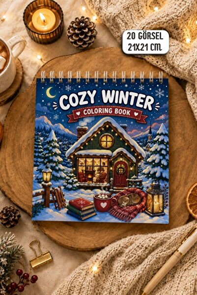 birikiyedi Cozy Winter Coloring Book – Winter Themed Coloring Book /20 Differ...