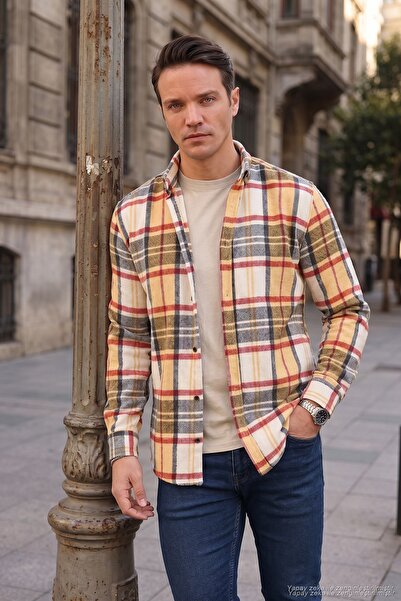 Buratti Plaid Long Sleeve Slim Fit Winter Shirt Men's Shirt Cf21W112844