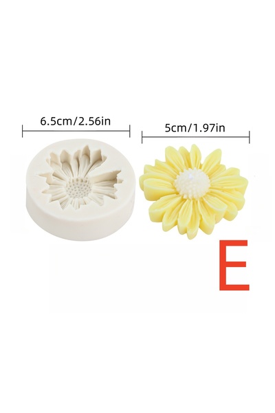 Choice3 daisy mold E 3D Daisy Silicone Mold, Multi Flower Wax Candle Soap Res...