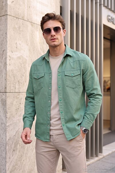 Buratti Pamuklu Regular Fit Çift Cepli Gömlek Erkek GÖMLEK CF24W116927