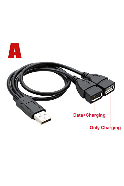 Choice A USB Cable Splitter Phone Charger Power Adapter Cord 2 Ports Male to ...
