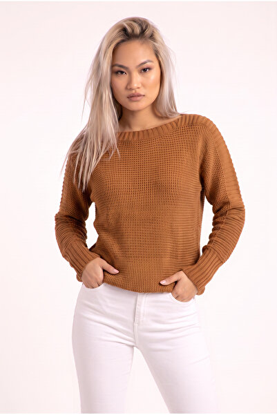 WeShaya Women's Tile Acrylic Knitwear Sweater, Batwing Sleeve, Boat Neck, Lon...