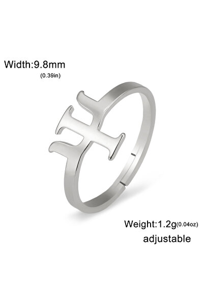 Choice resizable Silver Greek Letter Symbol PSI Open Ring Stainless Steel Men...