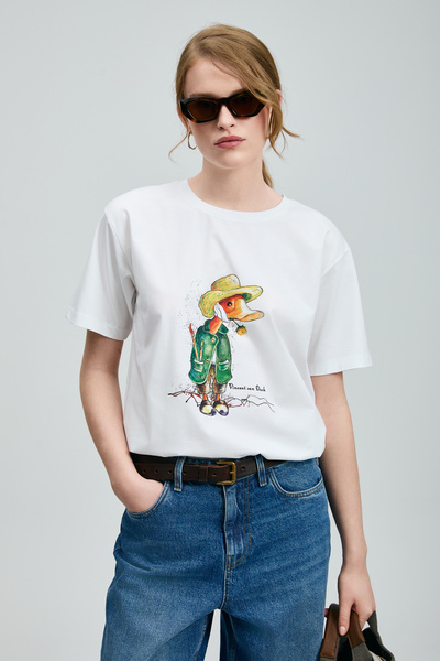 Lufian Fame Women's T-Shirt Off-White