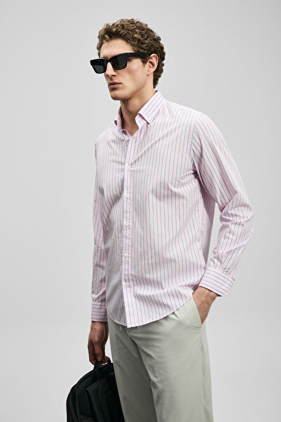 Lufian Alexo Men's Basic Shirt Regular Fit Pink