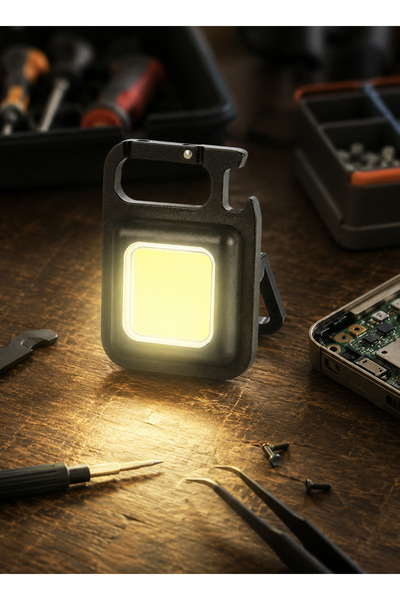 unbranded مصباح يدوي صغير بتقنية COB LED - قابل لإعادة الشحن عبر USB مع حامل ...
