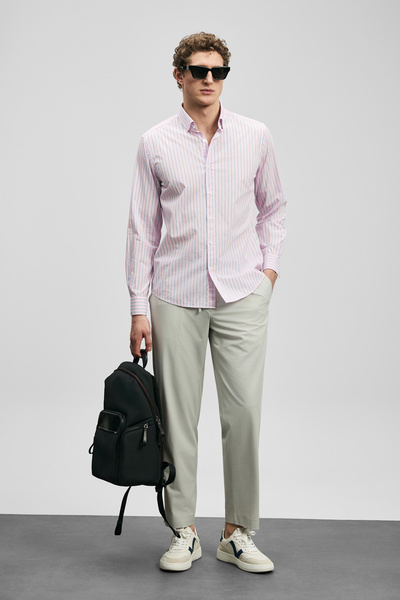 Lufian Fenrıc Smart Erkek Chino Pantolon Slim Fit Taş