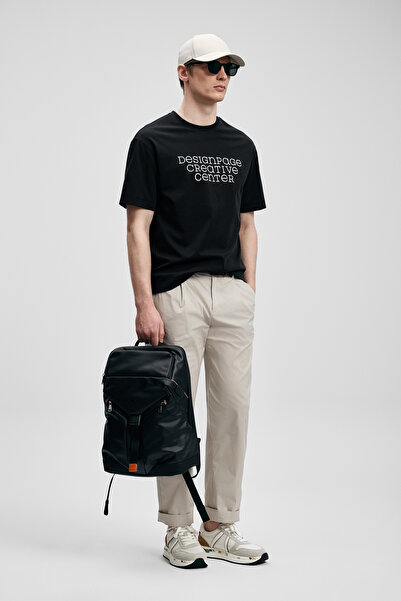 Lufian Frank Modern Graphic T-Shirt Black
