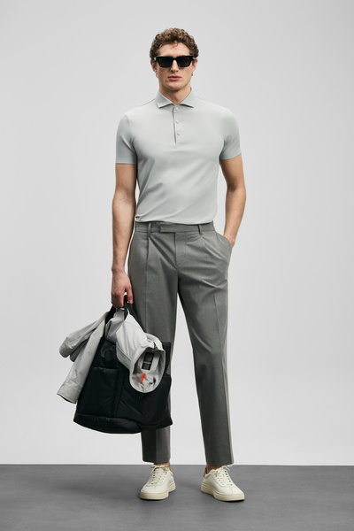 Lufian Nalon Smart Erkek Chino Pantolon Slim Fit Açık Gri
