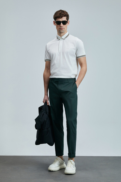 Lufian Pantaloni chino pentru bărbați Samuel Smart, slim fit, verde