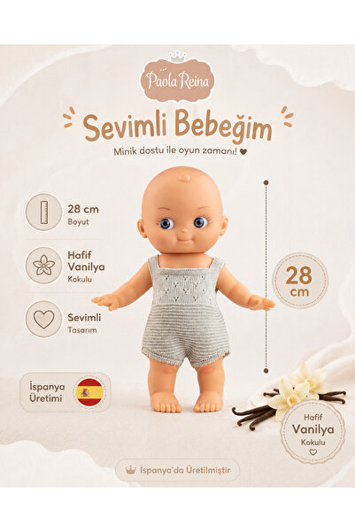 Paola Reina Mini Panchas Pijamalı Oyuncak Bebek 28 cm - İspanyol Et Bebek - 1...